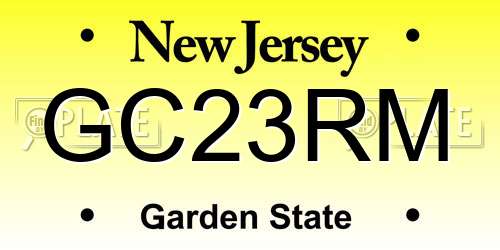 GC23RM New Jersey License Plate