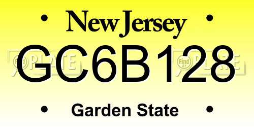 GC6B128 New Jersey License Plate