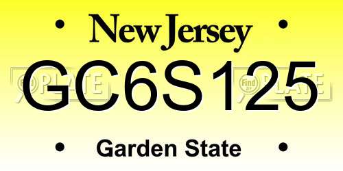 GC6S125 New Jersey License Plate