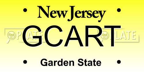 GCART New Jersey License Plate