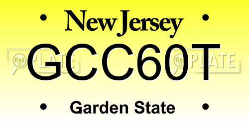 GCC60T New Jersey License Plate