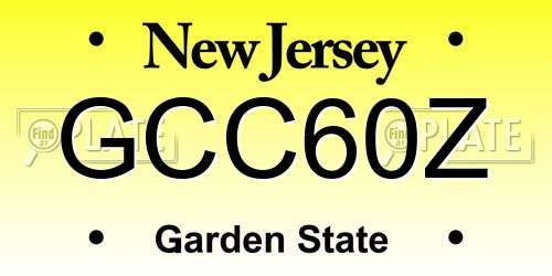 GCC60Z New Jersey License Plate