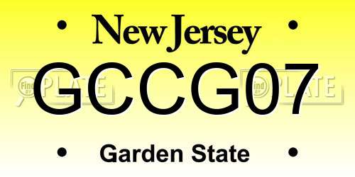 GCCG07 New Jersey License Plate