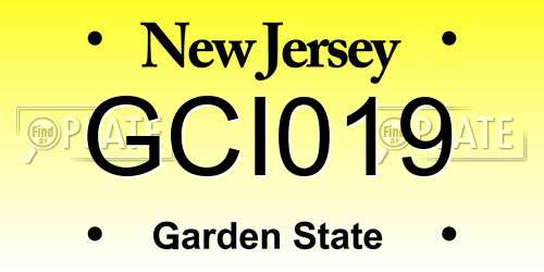 GCI019 New Jersey License Plate
