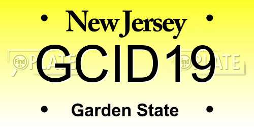 GCID19 New Jersey License Plate