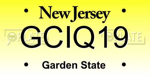 GCIQ19 New Jersey License Plate