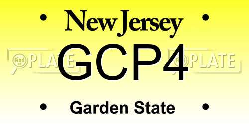 GCP4 New Jersey License Plate