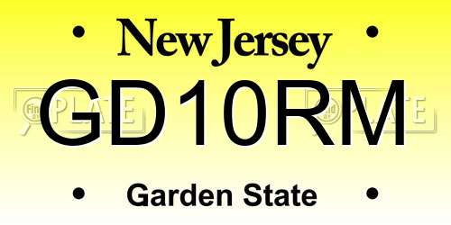 GD10RM New Jersey License Plate