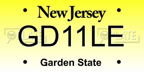 GD11LE New Jersey License Plate