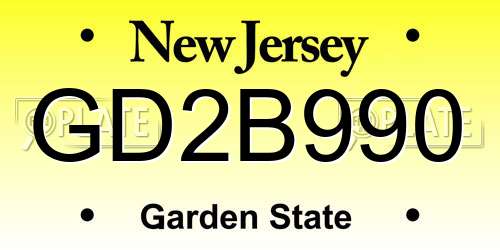 GD2B990 New Jersey License Plate