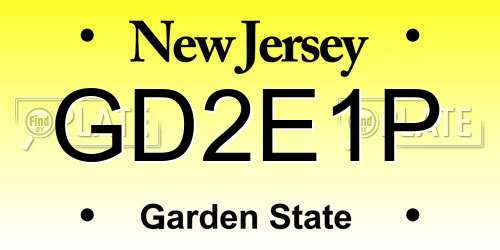 GD2E1P New Jersey License Plate