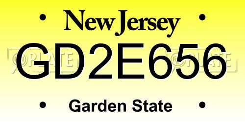 GD2E656 New Jersey License Plate