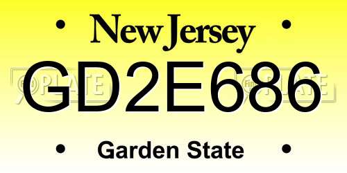 GD2E686 New Jersey License Plate