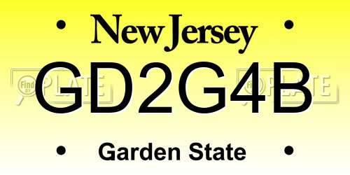 GD2G4B New Jersey License Plate