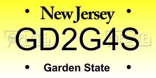 GD2G4S New Jersey License Plate