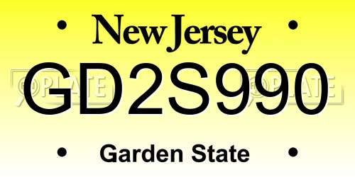 GD2S990 New Jersey License Plate