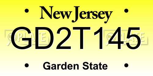 GD2T145 New Jersey License Plate