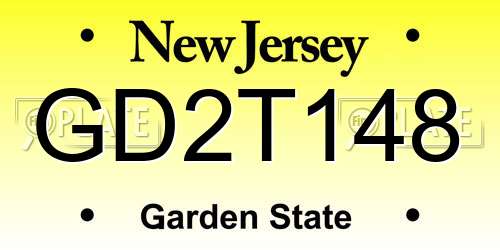 GD2T148 New Jersey License Plate