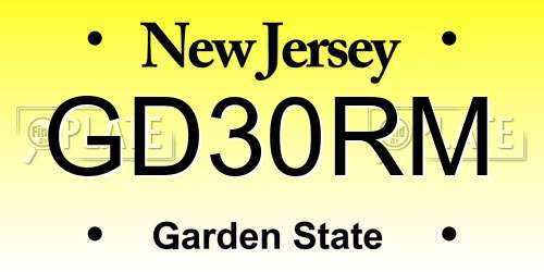 GD30RM New Jersey License Plate