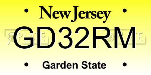 GD32RM New Jersey License Plate