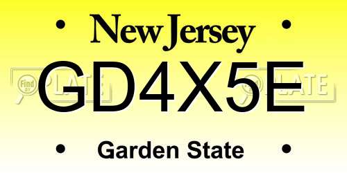 GD4X5E New Jersey License Plate