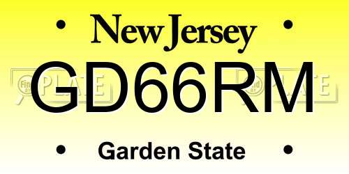 GD66RM New Jersey License Plate