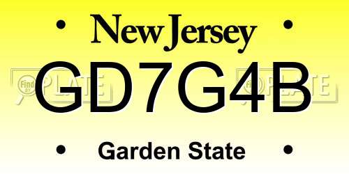 GD7G4B New Jersey License Plate