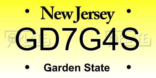 GD7G4S New Jersey License Plate