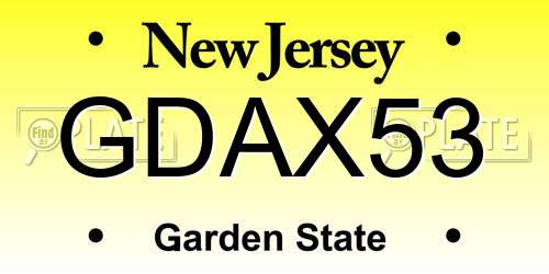 GDAX53 New Jersey License Plate