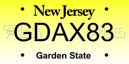 GDAX83 New Jersey License Plate