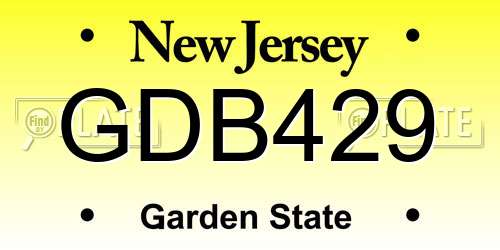 GDB429 New Jersey License Plate