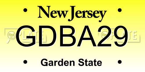 GDBA29 New Jersey License Plate