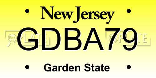 GDBA79 New Jersey License Plate