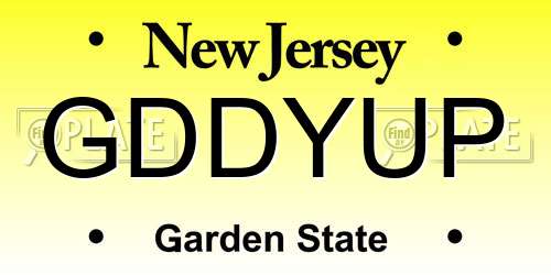 GDDYUP New Jersey License Plate