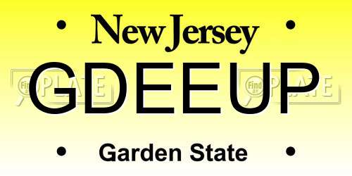 GDEEUP New Jersey License Plate