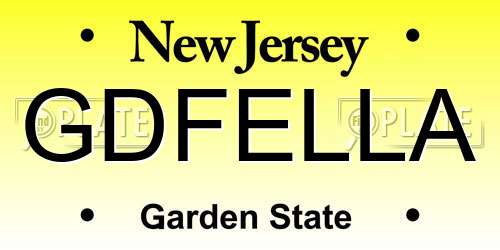 GDFELLA New Jersey License Plate