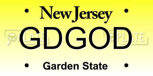 GDGOD New Jersey License Plate