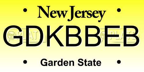 GDKBBEB New Jersey License Plate