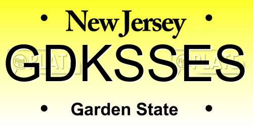 GDKSSES New Jersey License Plate