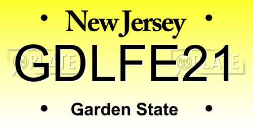 GDLFE21 New Jersey License Plate
