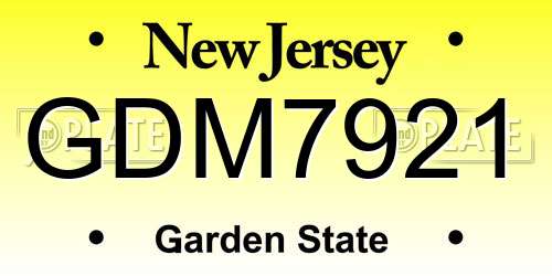 GDM7921 New Jersey License Plate