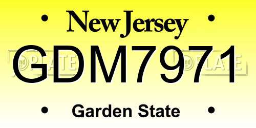 GDM7971 New Jersey License Plate