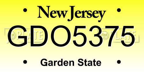 GDO5375 New Jersey License Plate