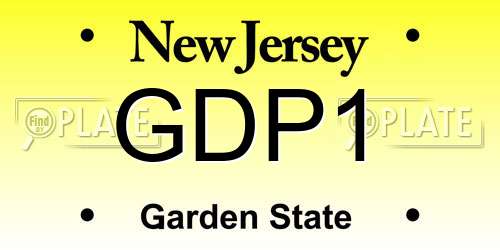 GDP1 New Jersey License Plate