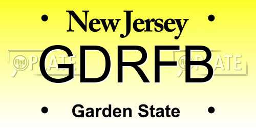 GDRFB New Jersey License Plate