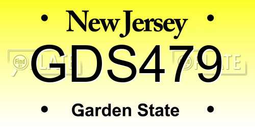 GDS479 New Jersey License Plate