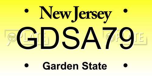 GDSA79 New Jersey License Plate