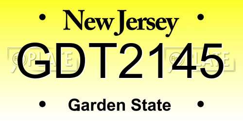 GDT2145 New Jersey License Plate