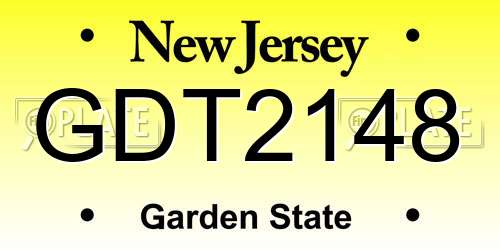 GDT2148 New Jersey License Plate