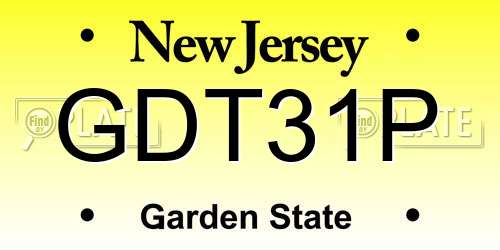 GDT31P New Jersey License Plate